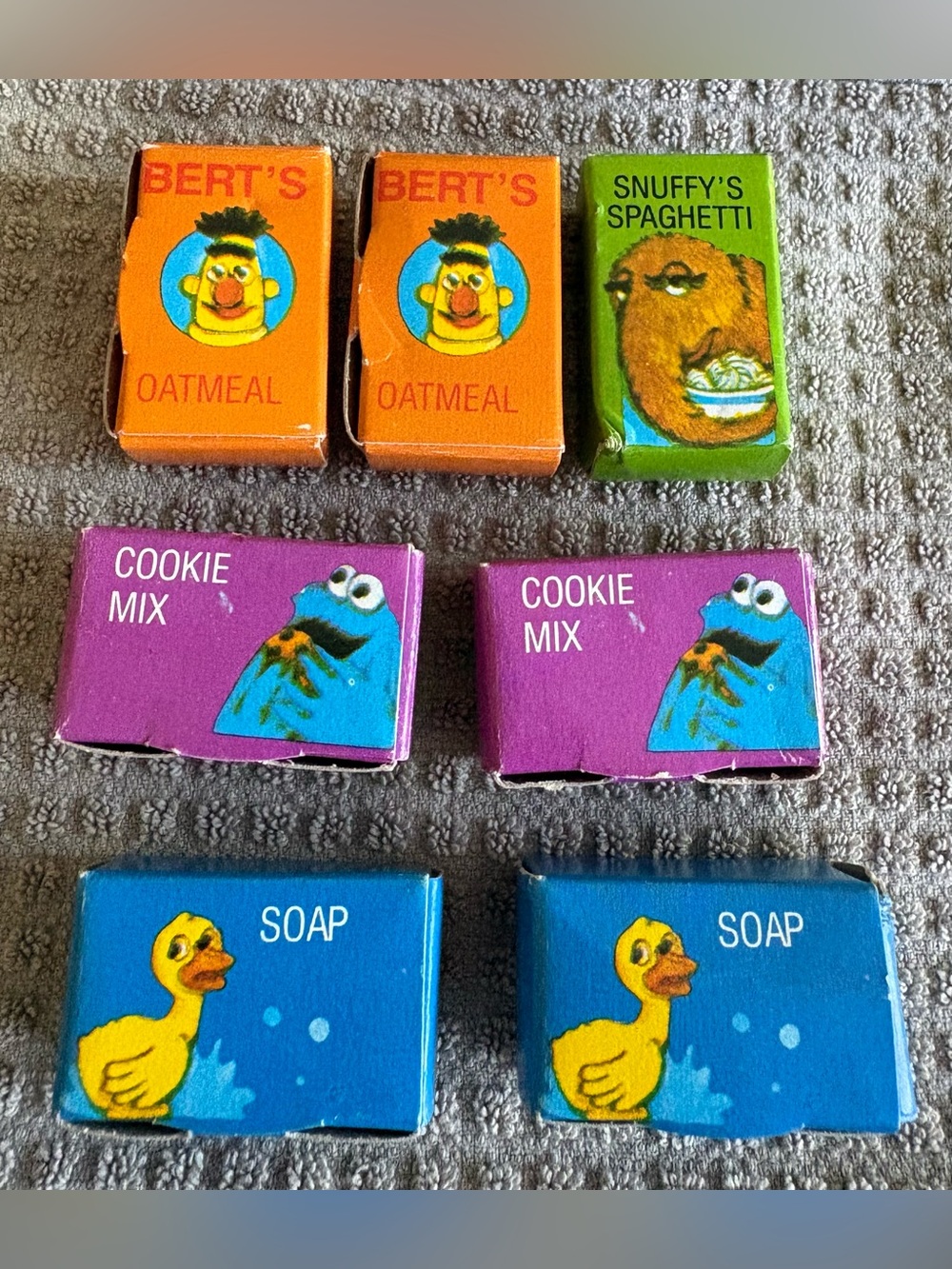 Sesame Street Vintage Cardboard Play Food Cookie Monster Bert Snuffy CTV PBS